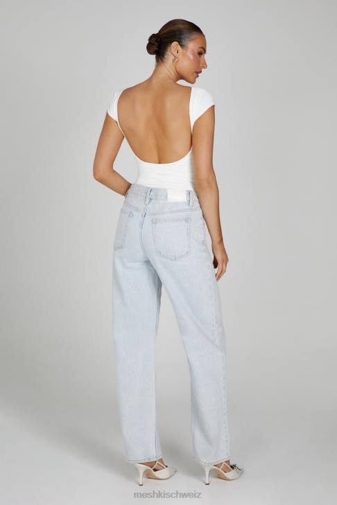 Meshki Reyna Longline-Top aus recyceltem Nylon Weiß Kleidung 060V806