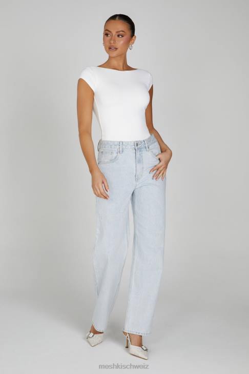 Meshki Reyna Longline-Top aus recyceltem Nylon Weiß Kleidung 060V806