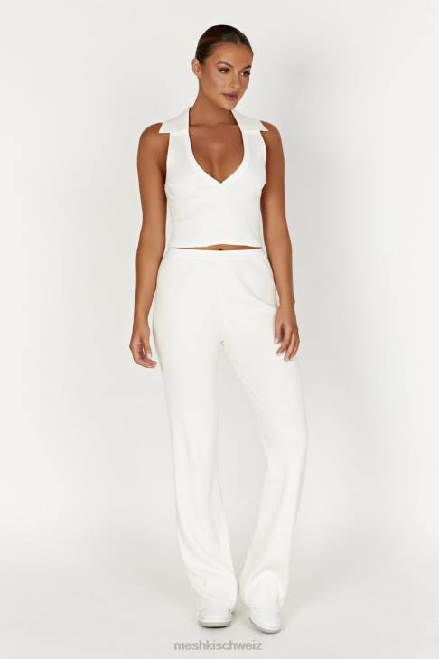 Meshki Strick-Tanktop mit Viola-Kragen Weiß Kleidung 060V929