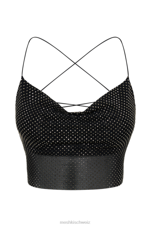 Meshki Tamra-Trägeroberteil mit Diamanten Schwarz Kleidung 060V786