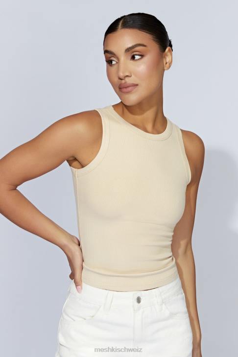 Meshki Zanna geripptes Tanktop Creme Kleidung 060V1069