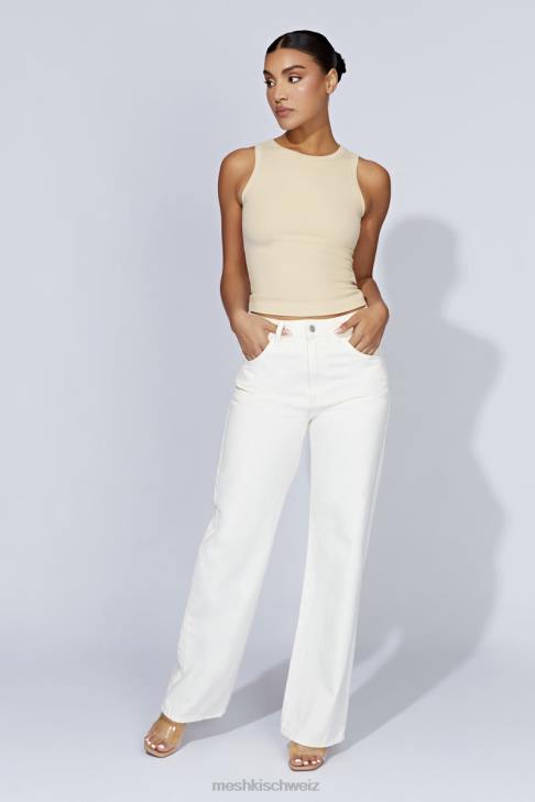 Meshki Zanna geripptes Tanktop Creme Kleidung 060V1069