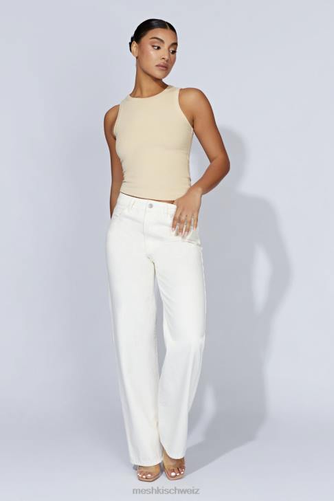 Meshki Zanna geripptes Tanktop Creme Kleidung 060V1069