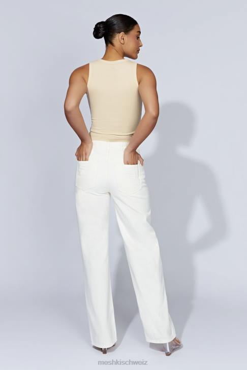 Meshki Zanna geripptes Tanktop Creme Kleidung 060V1069