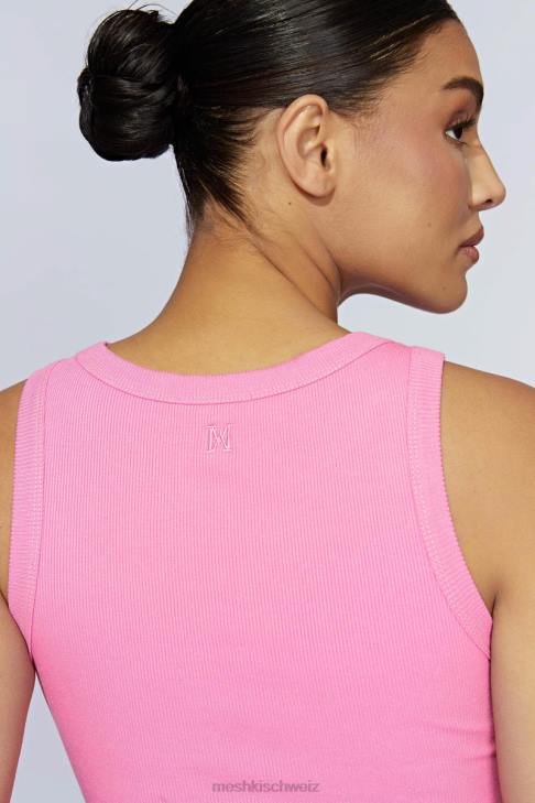 Meshki Zanna geripptes Tanktop Kaugummirosa Kleidung 060V1123