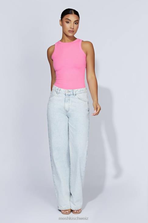 Meshki Zanna geripptes Tanktop Kaugummirosa Kleidung 060V1123