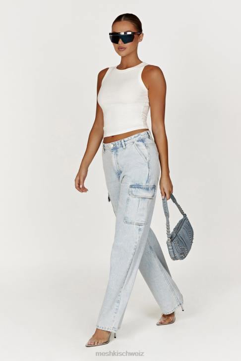 Meshki Zanna geripptes Tanktop Weiß Kleidung 060V863