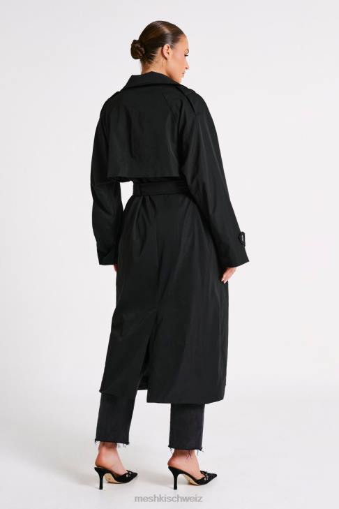 Meshki Andreas übergroßer Trenchcoat Schwarz Kleidung 060V1615