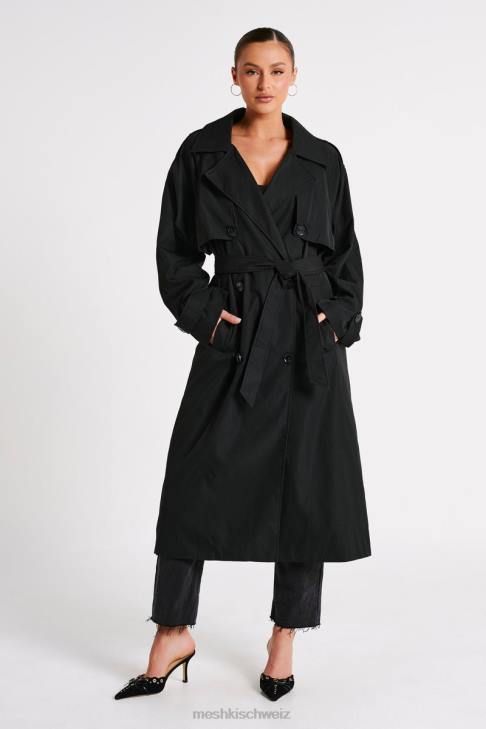 Meshki Andreas übergroßer Trenchcoat Schwarz Kleidung 060V1615