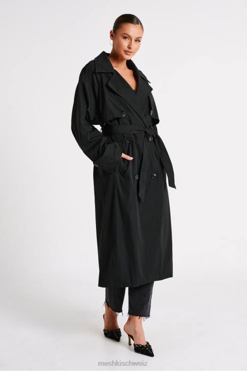 Meshki Andreas übergroßer Trenchcoat Schwarz Kleidung 060V1615