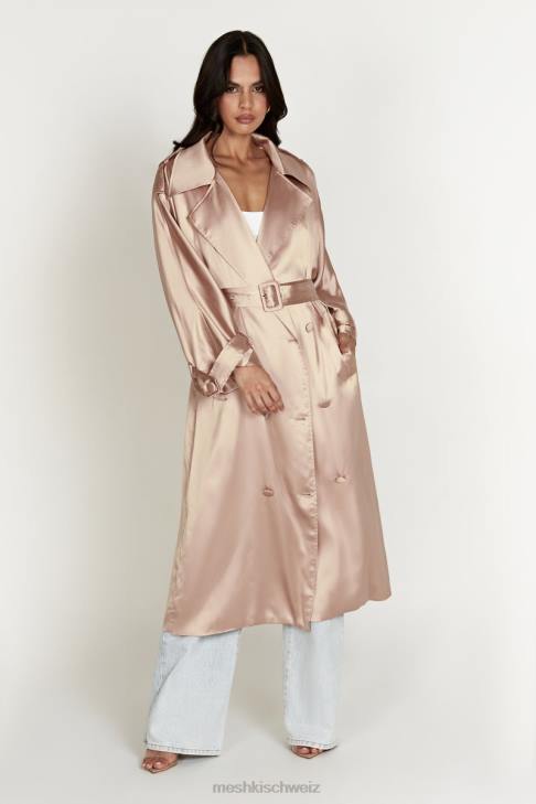 Meshki Azaela-Satin-Trenchcoat Sekt Kleidung 060V1654