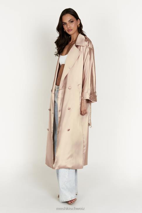 Meshki Azaela-Satin-Trenchcoat Sekt Kleidung 060V1654