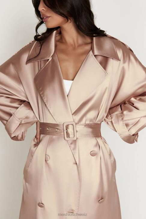 Meshki Azaela-Satin-Trenchcoat Sekt Kleidung 060V1654