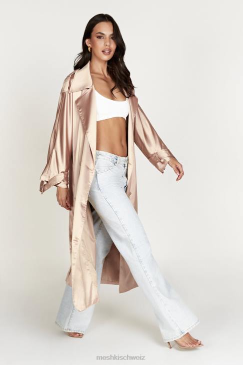 Meshki Azaela-Satin-Trenchcoat Sekt Kleidung 060V1654