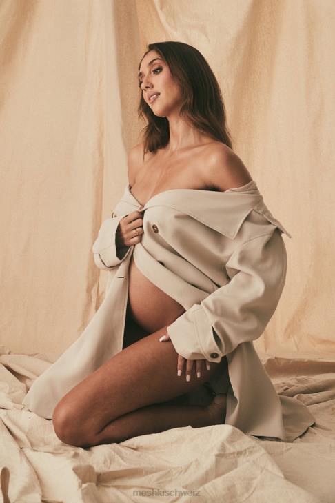 Meshki Keily super übergroßer Trenchcoat Knochen Kleidung 060V1646