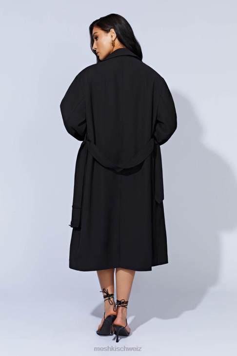 Meshki Keily super übergroßer Trenchcoat Schwarz Kleidung 060V1644